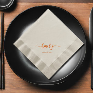 elegant script personalized napkins
