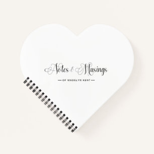 Elegant Script Personalized Notes & Musings Heart Notebook