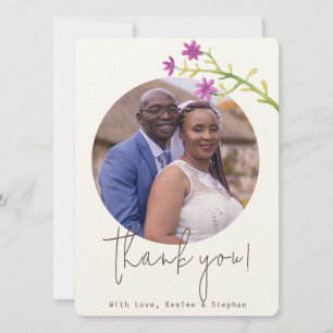 Elegant Script Personalized Photo Thank You Card