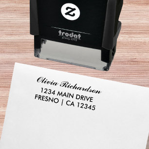 Elegant Script Personalized Return Address Self-inking Stamp