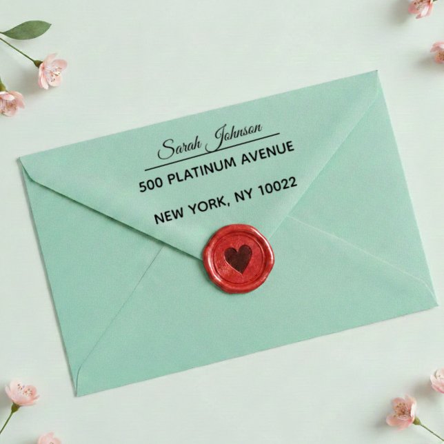 Elegant Script Personalized Return Address Stamp (Creator Uploaded)