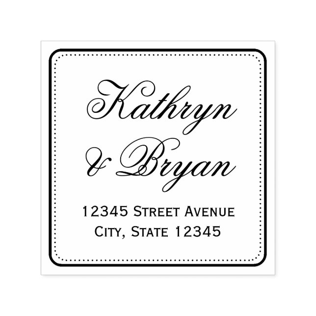 Elegant Script Personalized Rubber Stamp (Design)