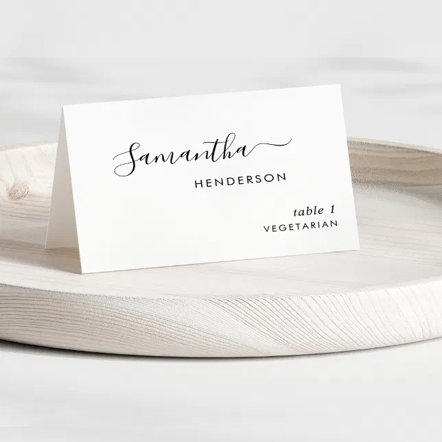 Elegant Script Personalized Wedding Place Cards Zazzle