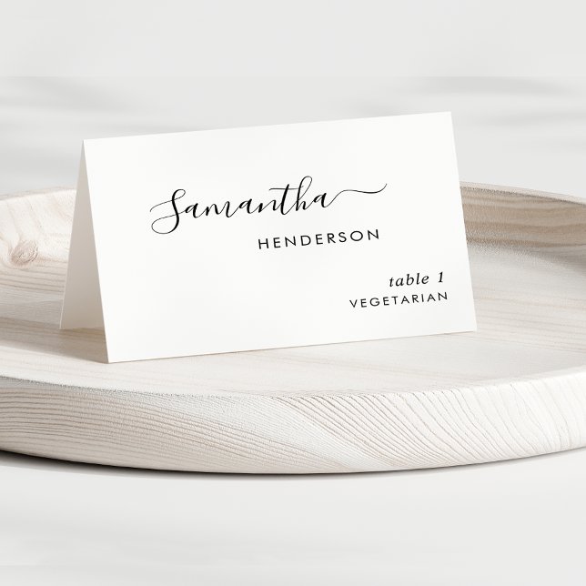 Elegant Script Personalized Wedding Place Cards (Creator Uploaded)
