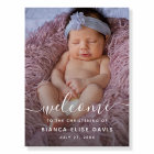 Elegant Script Photo Christening Welcome Sign