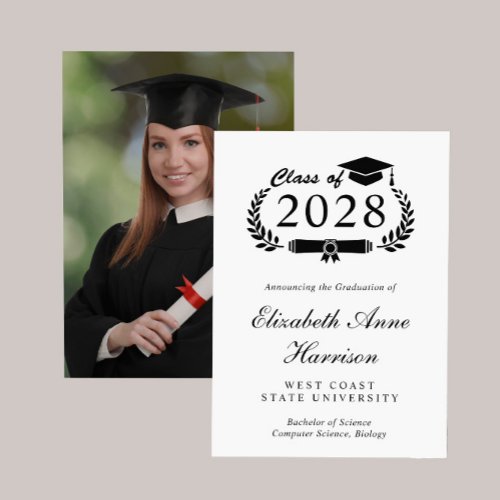 Elegant Script Photo College Graduation Announcement