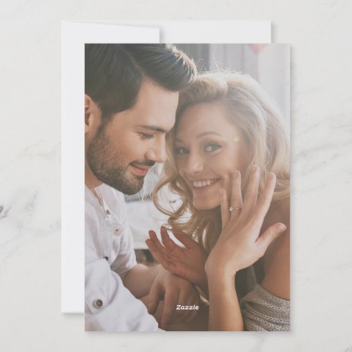 Elegant Script Photo Engagement Announcement | Zazzle