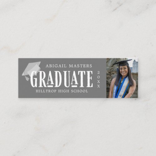 elegant script photo graduate name card