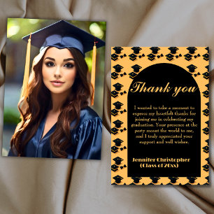 Elegant Script photo Graduation 2026 Thank you Card