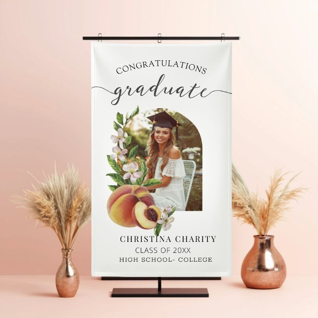 Elegant Script photo graduation  Banner (Elevate Your Graduation with a Personalized Banner!)