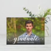 Elegant Script Photo Graduation Party Invitation | Zazzle