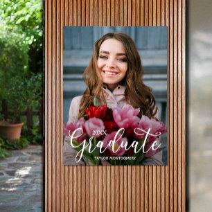 Elegant Script Photo Graduation Party Poster