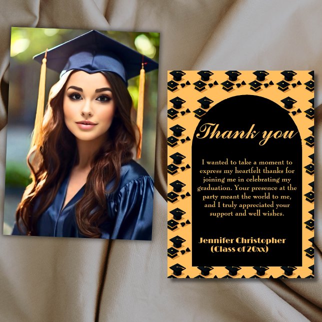 Elegant Script photo Graduation Thank you Cards  (Creator Uploaded)