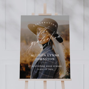 Elegant Script Photo Graduation Welcome Foam Board