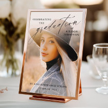 Elegant Script Photo Graduation Welcome Poster