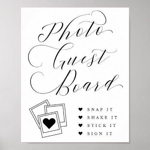 Elegant Script Photo Guest Board Wedding Sign