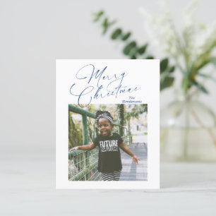 Elegant Script Photo Merry Christmas Card