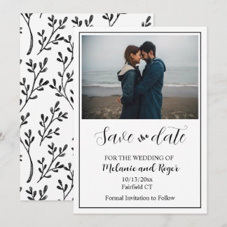 Elegant Script Photo Minimalist Save the Date   Invitation