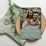 Elegant Script Photo Modern Minimalist Wedding  Magnet<br><div class="desc">Elegant Script Photo Modern Blush Green Minimalist Wedding Save the Date Magnet. All the texts are pre-arranged for you to personalize easily and quickly with your own details.</div>