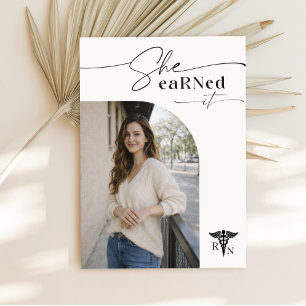 Elegant Script Photo Nursing Graduation Thank You Postcard