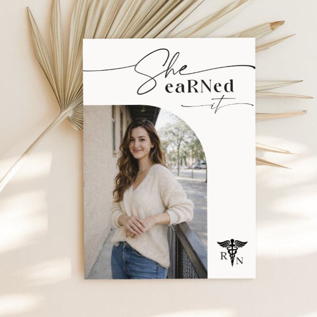 Elegant Script Photo Nursing Graduation Thank You Postcard (Creator Uploaded)