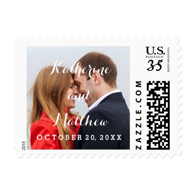 Elegant Script | Photo Save The Date Stamp