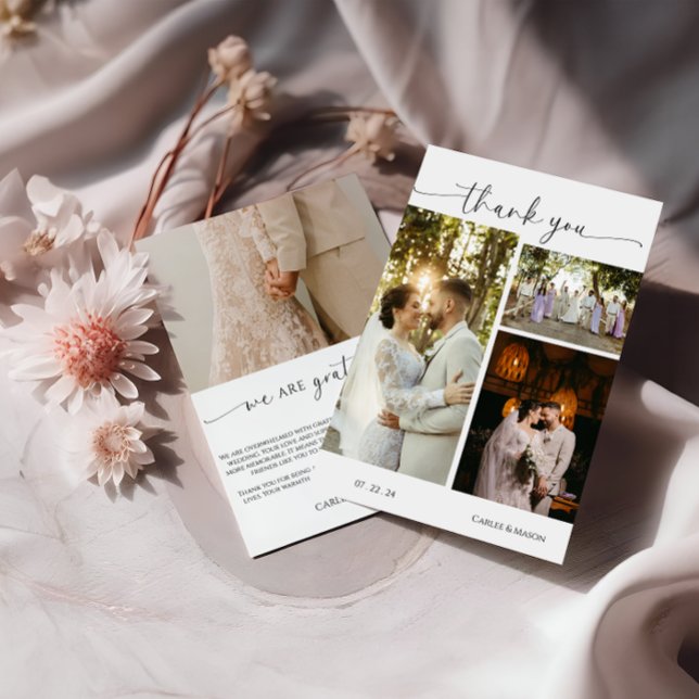 Elegant Script Photo  Thank You Card (Creator Uploaded)