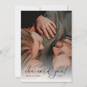 Elegant Script Photo Wedding Engagement Party Invitation