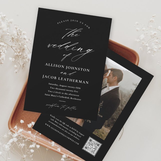 Elegant Script Photo Wedding Invitation (Creator Uploaded)