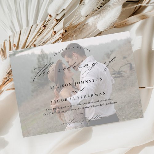 Elegant Script Photo Wedding Magnetic Invitation