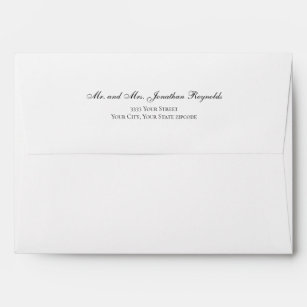 Elegant Script Photo Wedding Return Address Envelope