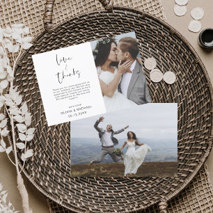 Elegant Script Photo Wedding Thank You Card Flyer