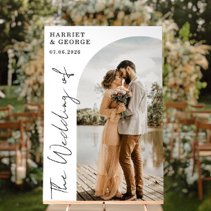 Elegant Script Photo Welcome Wedding Sign