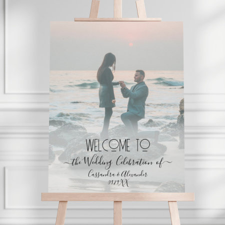 Elegant Script Photograph Welcome To Our Wedding Poster