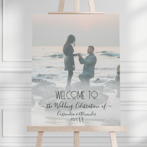 Elegant Script Photograph Welcome to our Wedding Poster