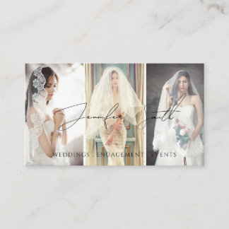 Elegant Script Photography Custom Photo Boho Business Card