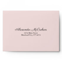 Elegant Script Pink Return Address Mailing Envelope Elegant Script Pink Return Address Mailing Envelope