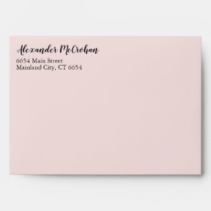 Elegant Script Pink Return Address Mailing Envelope