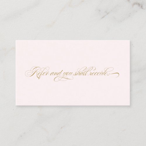 Elegant Script Pink Salon  Referral Card