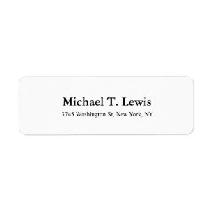 Elegant Script Plain Black White Legible Bold Text Label