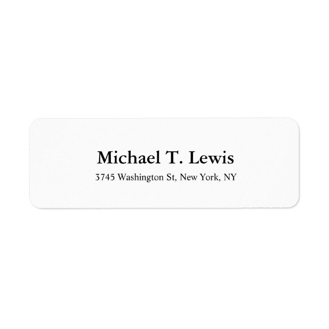 Elegant Script Plain Black White Legible Bold Text Label (Front)