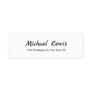 Elegant Script Plain Black & White Minimalist Label