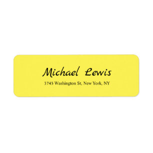 Elegant Script Plain Yellow Minimalist Label