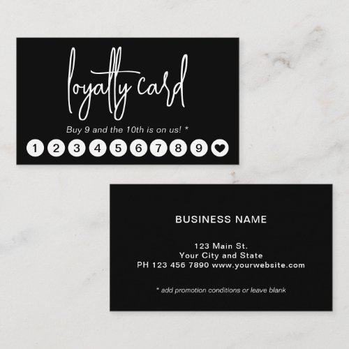 Elegant Script Professional Loyalty Card