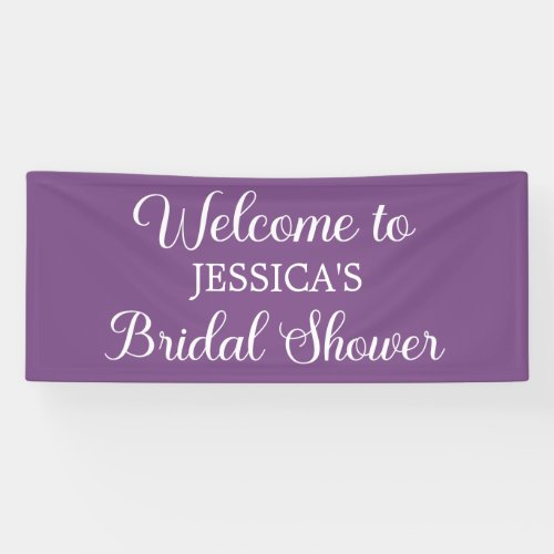 Elegant Script Purple Bridal Shower Banner