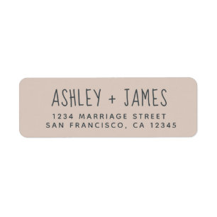 Elegant Script Purple Wedding Return Address Label