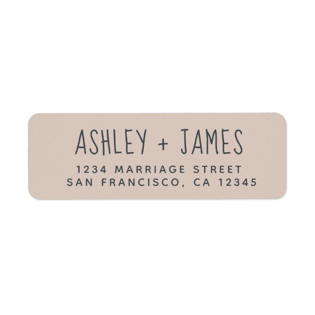 Elegant Script Purple Wedding Return Address Label (Front)