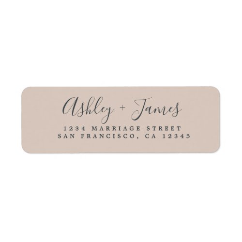 Elegant Script Purple Wedding Return Address Label