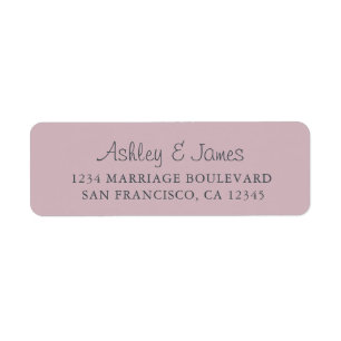 Elegant Script Purple Wedding Return Address Label