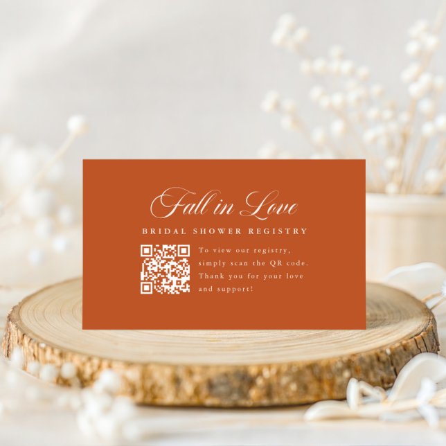 Elegant Script QR Code Bridal Shower Registry Enclosure Card (Creator Uploaded)